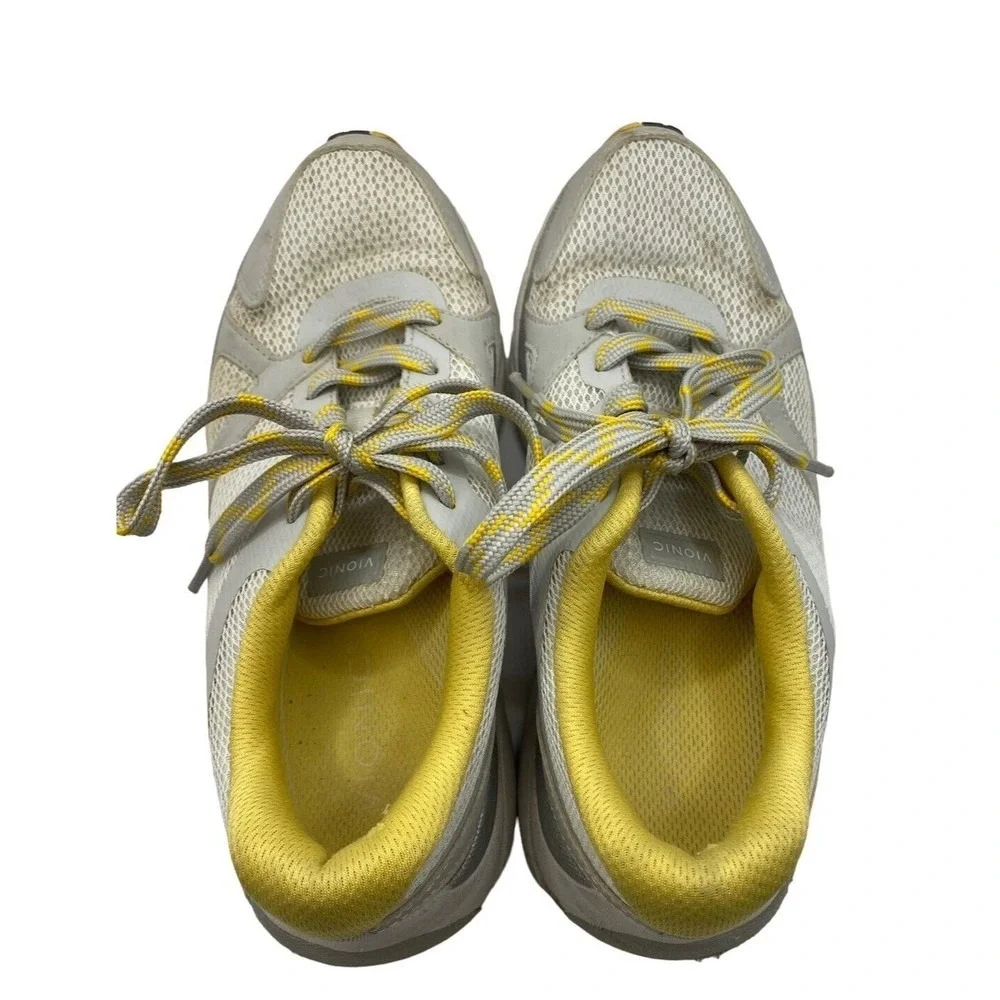 Vionic Tokyo Women‎ Gray Yellow Mesh Athletic Shoes Sneakers Size 7